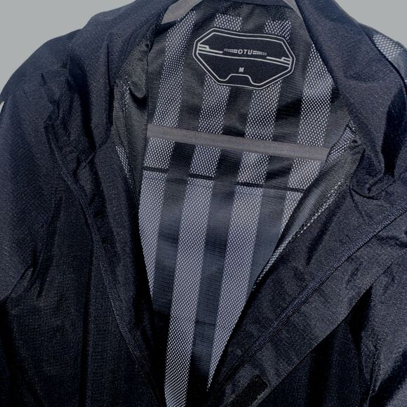 OTU Hooded Lightweight Jacket Men's Mesh Lined Full Zip Softshell Black Medium - Picture 3 of 6